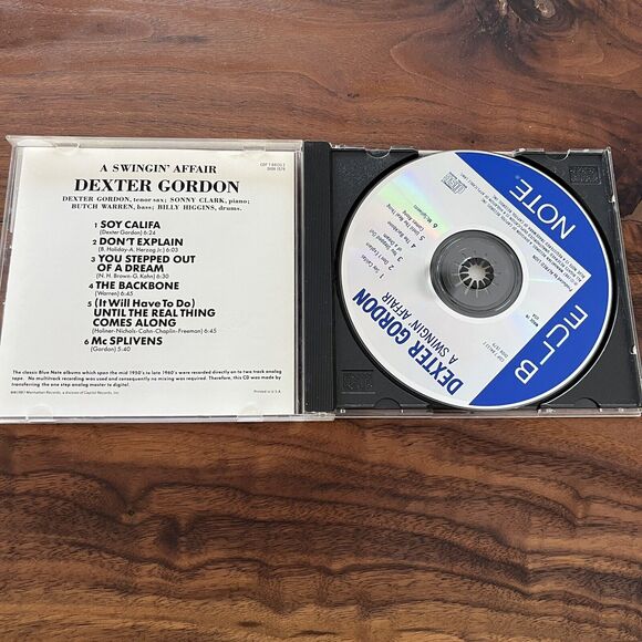 Dexter Gordon A Swingin' Affair CD 1987 Blue Note CDP 7 84133 2 - Picture 4 of 8